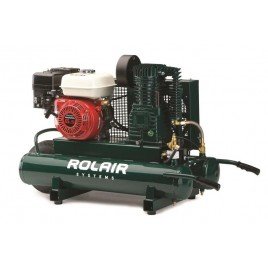 Rolair Compressor 6.5 HP Honda 13.8 9 Gall Twin Tank